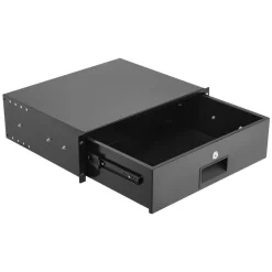 VEVOR 3U Rack Mount Drawer, 50 lbs Max Load-Bearing, Lockable Server Cabinet Case, Sliding Drawer with Lock and Cable Management Holes, for 19 in Network Equipment Server AV Rack or Cabinet Enclosure
