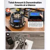 VEVOR USD Coin Counter & Coin Sorters with LCD Display, Coin Sorter Machine for USD Coin 1￠ 5￠ 10￠ 25￠ $1, Sorts up to 300 Coins/min, Change Counter Holds 2000 Coins Included 5 Coin Bins & 5 Tubes
