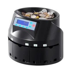 VEVOR USD Coin Counter & Coin Sorters with LCD Display, Coin Sorter Machine for USD Coin 1￠ 5￠ 10￠ 25￠ $1, Sorts up to 300 Coins/min, Change Counter Holds 2000 Coins Included 5 Coin Bins & 5 Tubes