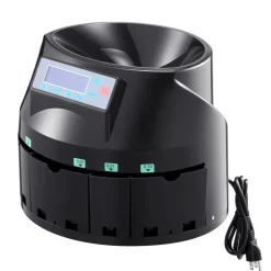 VEVOR USD Coin Counter & Coin Sorters with LCD Display, Coin Sorter Machine for USD Coin 1¢ 5¢ 10¢ 25¢ $1, Sorts up to 300 Coins/min, Change Counter Holds 2000 Coins Included 5 Coin Bins & 5 Tubes