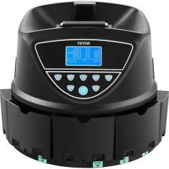 VEVOR USD Coin Sorter, Coin Counter Machine for 5 Kinds of USD Coins, Coin Sorter and Wrapper Machine Holds up to 2000 Coins, Screen Display Coin Storage Included 5 Coin Tubes and Boxes