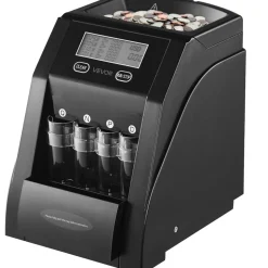 VEVOR USD Coin Sorter, Coin Counter Machine for 4 Kinds of USD Coins, Coin Sorter and Wrapper Machine Holds up to 200 Coins, LCD Screen Display Coin Storage Included 4 Coin Tubes and Boxes