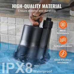 VEVOR Utility Pump, 1/3 HP, 2450 GPH High Flow, 30 ft Head, Sump Pump Submersible Water Pump Portable Utility Pump with 10 ft Long Power Cord for Draining Water from Swimming Pool Garden Pond Basement