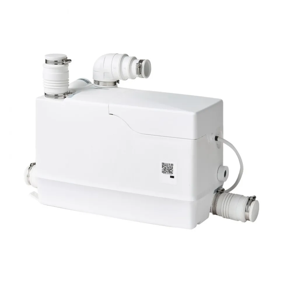 VEVOR Utility Sink Pump 800W 12000L/h Flow 32.8 ft/10 m Head Macerator Pump, Waste Water Disposal Macerating Machine with 3 Inlets, for Basement, Kitchen, Sink, Shower, Bathtub, Laundry Gray Water