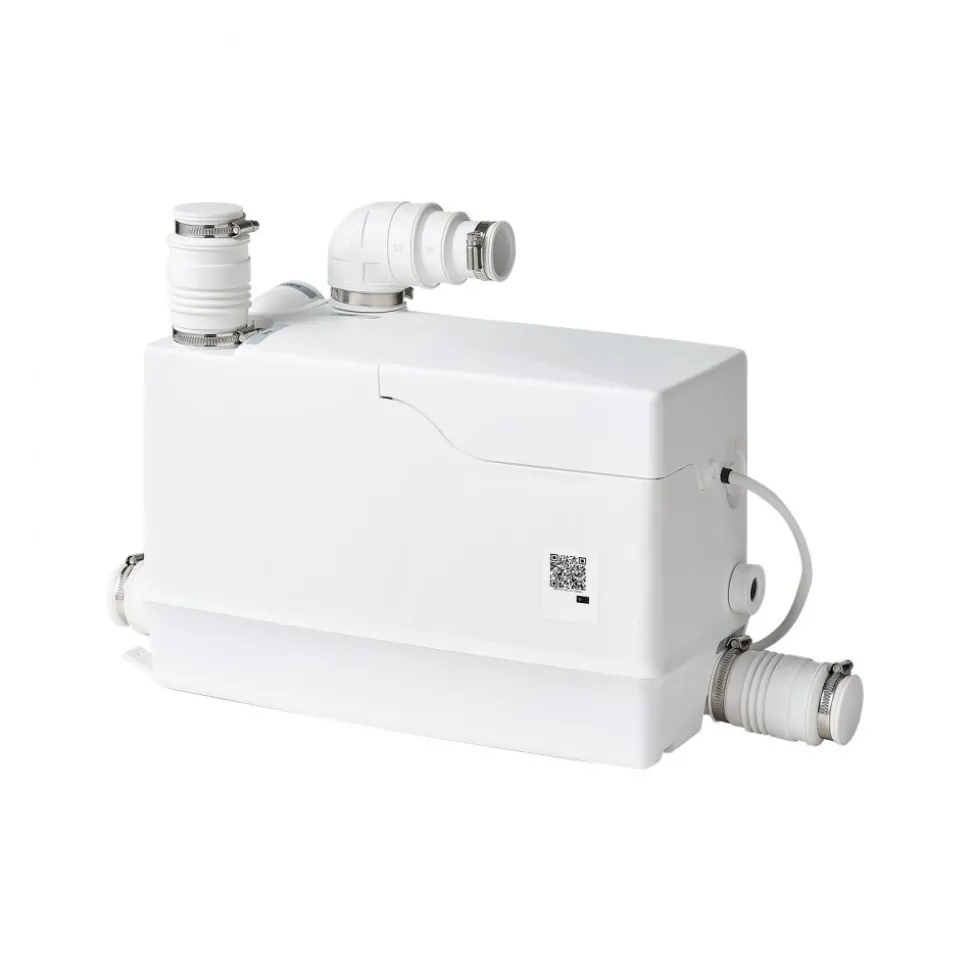 VEVOR Utility Sink Pump 800W 12000L/h Flow 32.8 ft/10 m Head Macerator Pump, Waste Water Disposal Macerating Machine with 3 Inlets, for Basement, Kitchen, Sink, Shower, Bathtub, Laundry Gray Water