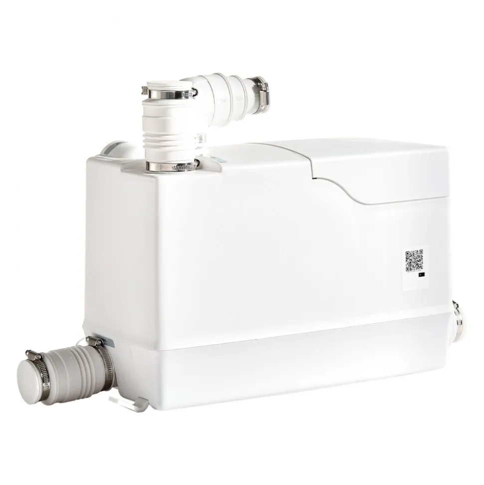 VEVOR Utility Sink Pump 800W 12000L/h Flow 32.8 ft/10 m Head Macerator Pump, Waste Water Disposal Macerating Machine with 3 Inlets, for Basement, Kitchen, Sink, Shower, Bathtub, Laundry Gray Water