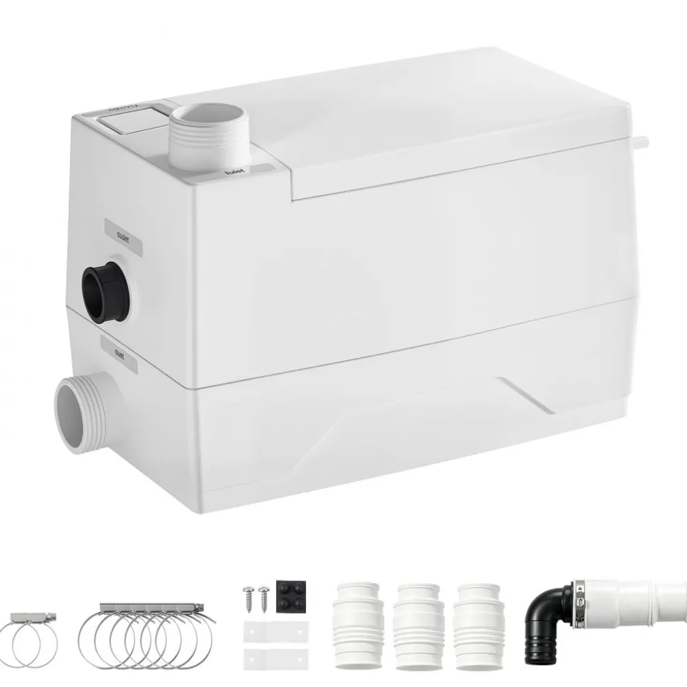 VEVOR Utility Sink Pump 350W 7200L/h Flow 26.2 ft / 8 m Head Drain Pump, Waste Water Disposal Machine with 3 Inlets, Portable & Powerful Performance, for Basement, Kitchen, Sink, Shower, Gray Water