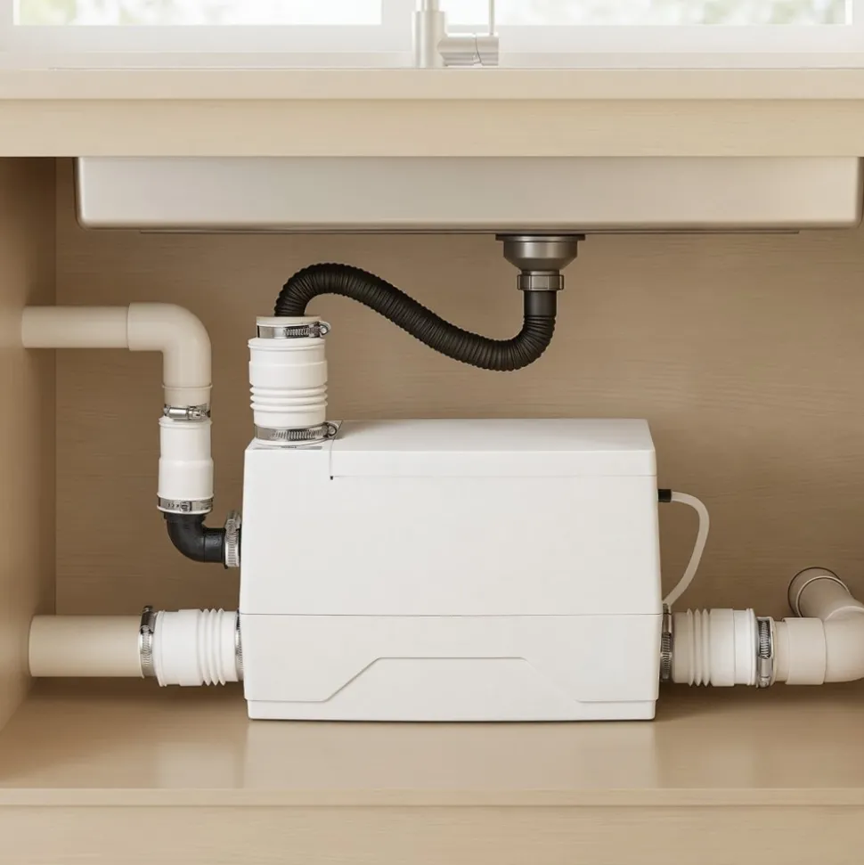 VEVOR Utility Sink Pump 350W 7200L/h Flow 26.2 ft / 8 m Head Drain Pump, Waste Water Disposal Machine with 3 Inlets, Portable & Powerful Performance, for Basement, Kitchen, Sink, Shower, Gray Water