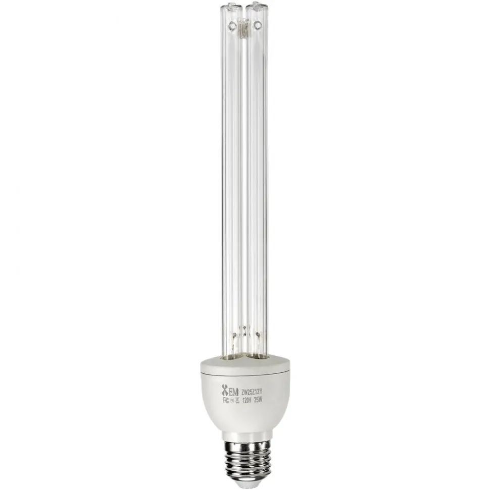 VEVOR UV Light Bulb, 2 Pack, 25W Replacement Ultraviolet UVC Lamp with Ozone, 253.7 nm + 185 nm Wavelength UVO Light Bulb, E27 Universal, for 400 sqft Living Room, Classroom, Office, Restaurant