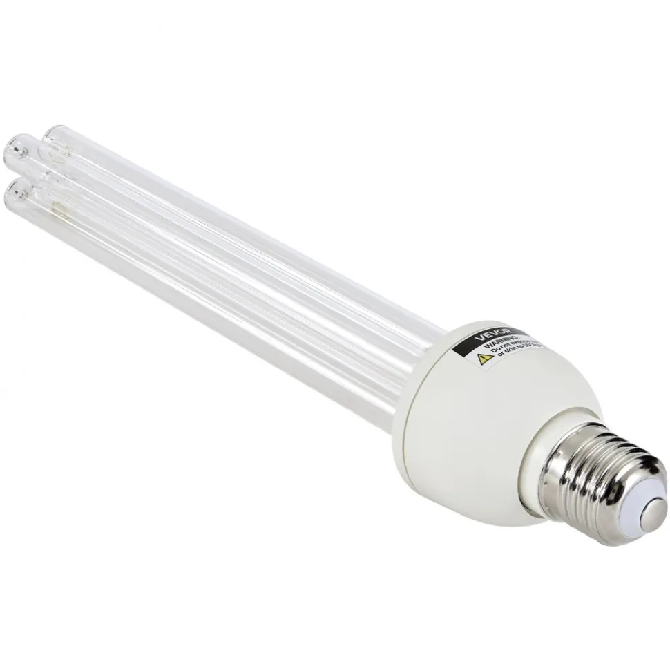 VEVOR UV Light Bulb, 2 Pack, 25W Replacement Ultraviolet UVC Lamp with Ozone, 253.7 nm + 185 nm Wavelength UVO Light Bulb, E27 Universal, for 400 sqft Living Room, Classroom, Office, Restaurant