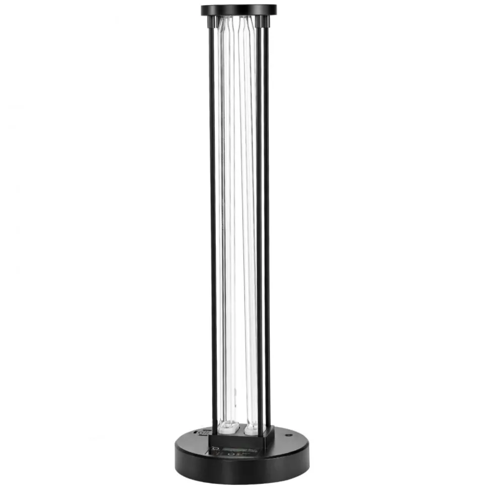 VEVOR UV Light, 25W Ultraviolet Lamp with Ozone Purifier, Portable UVC Lamp with Remote Control, UVO Light Bulb with Base and 30/60/120 Min 3-Gear Timer, for 400 sqft Living Room, Bedroom, Hotel