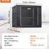 VEVOR 9U Wall-Mounted Server Network Cabinet, 15.5'' Depth, Secure Rack Enclosure, Supports up to 200 lbs, Features Lockable Glass Door and Side Panels, Ideal for IT and A/V Gear