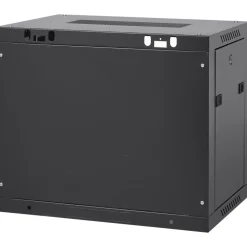 VEVOR 9U Wall-Mounted Server Network Cabinet, 15.5'' Depth, Secure Rack Enclosure, Supports up to 200 lbs, Features Lockable Glass Door and Side Panels, Ideal for IT and A/V Gear