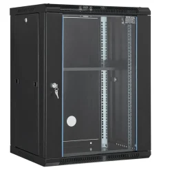 VEVOR 15U Wall Mount Network Cabinet, 500 lbs Max. Ground Load Capacity, Server Rack Cabinet Enclosure with Locking Tempered Glass Door, Side Panels, Q235 Carbon Steel, for IT Equipment, A/V Devices