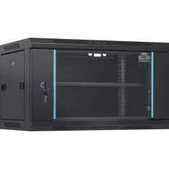 VEVOR 6U Wall Mount Network Server Cabinet, 15.5'' Deep, Server Rack Cabinet Enclosure, 200 lbs Max. Ground-mounted Load Capacity, with Locking Glass Door Side Panels, for IT Equipment, A/V Devices