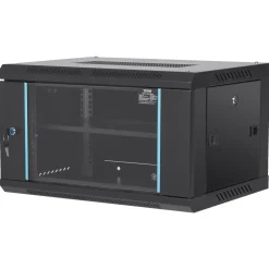 VEVOR 6U Wall Mount Network Server Cabinet, 15.5'' Deep, Server Rack Cabinet Enclosure, 200 lbs Max. Ground-mounted Load Capacity, with Locking Glass Door Side Panels, for IT Equipment, A/V Devices