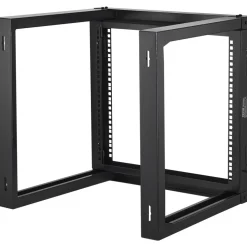 VEVOR 9U Wall Mount Rack, 150 lbs/68.04 kg Max Load Capacity, Open Frame Server Network Rack with Cage Nuts Screws, Carbon Steel 20.9 x 17.7 x 20.5" for 19"/482.6 mm AV & Server IT Equipment, Black
