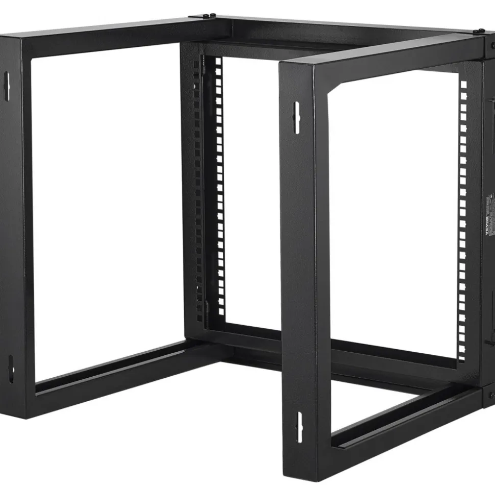 VEVOR 9U Wall Mount Rack, 150 lbs/68.04 kg Max Load Capacity, Open Frame Server Network Rack with Cage Nuts Screws, Carbon Steel 20.9 x 17.7 x 20.5" for 19"/482.6 mm AV & Server IT Equipment, Black