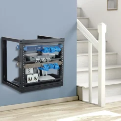 VEVOR 9U Wall Mount Rack, 150 lbs/68.04 kg Max Load Capacity, Open Frame Server Network Rack with Cage Nuts Screws, Carbon Steel 20.9 x 17.7 x 20.5