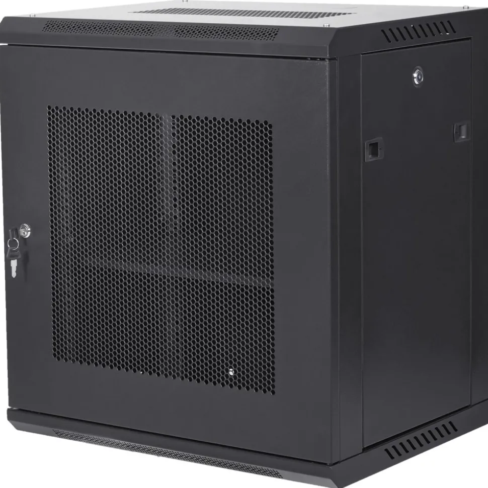 VEVOR 12U Wall Mount Server Cabinet, 15.5'' Depth, Network Rack Enclosure, Supports up to 200 lbs, Secure Locking System, Ideal for IT Hardware, Audio/Video Components
