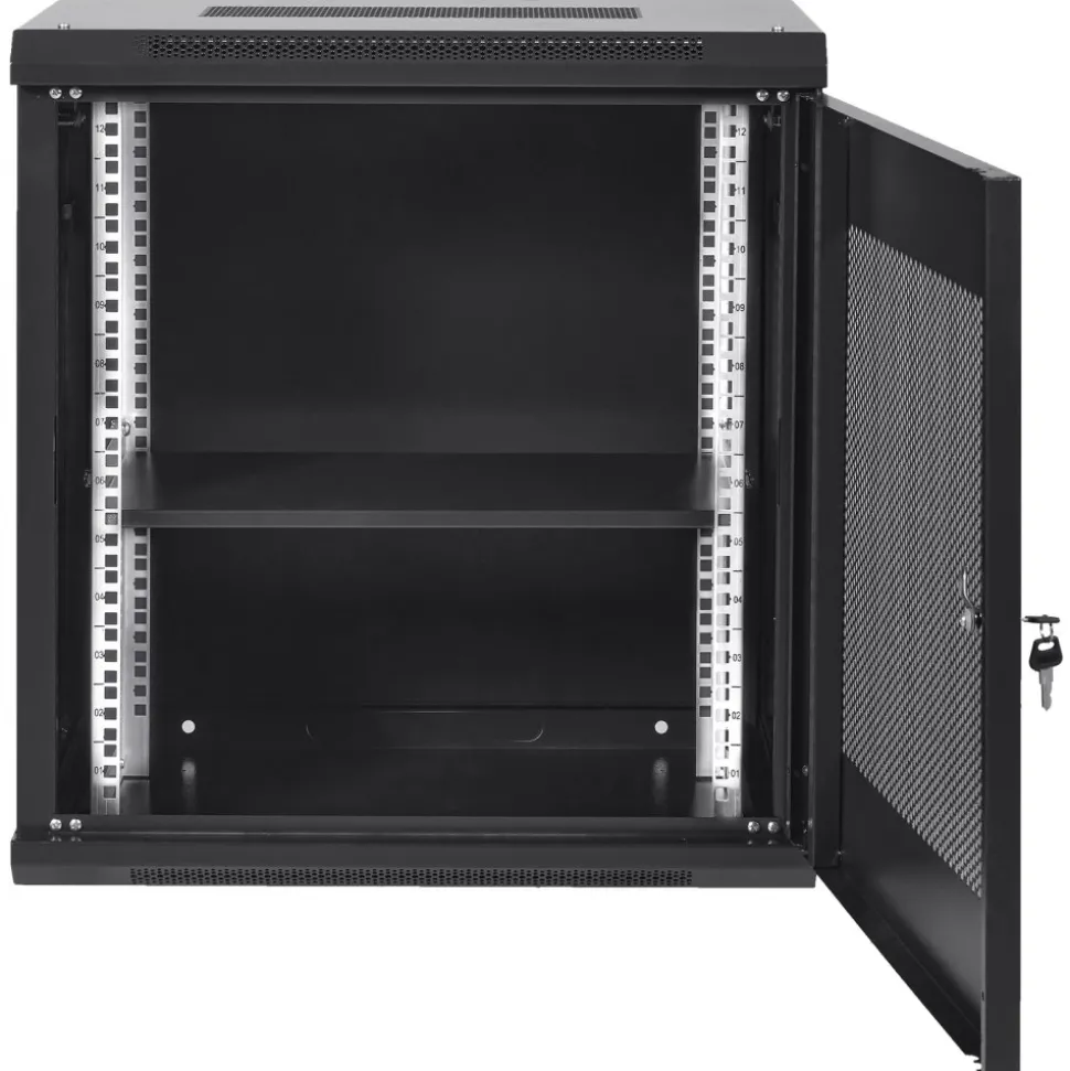 VEVOR 12U Wall Mount Server Cabinet, 15.5'' Depth, Network Rack Enclosure, Supports up to 200 lbs, Secure Locking System, Ideal for IT Hardware, Audio/Video Components