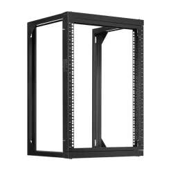 VEVOR 15U Wall Mount Server Rack, 150 lbs Max Load Capacity, Open Frame Network Rack with 180 Degrees Gate Swing, Carbon Steel, for 19-Inch IT Network Equipment & AV Devices Computer Server, Black