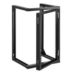 VEVOR 15U Wall Mount Server Rack, 150 lbs Max Load Capacity, Open Frame Network Rack with 180 Degrees Gate Swing, Carbon Steel, for 19-Inch IT Network Equipment & AV Devices Computer Server, Black