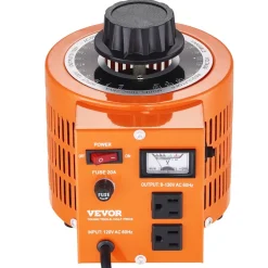 VEVOR 2000VA Auto Variable Voltage Transformer, 15.3 Amp, 110V Input 0-130V Output AC Voltage Regulator, with LCD Display 4 Extra Fuses Thermal Control Switch for Home Industrial Office