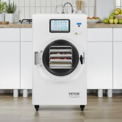 VEVOR Vacuum Freeze Dryer Machine, 8.8-13.2 LBS/Batch Food Freeze Drying Machine with 4-Layer Trays, Vacuum Pump, Adjustable Timer and Temperature Control, for Fruits Vegetables Meat, White