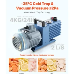 VEVOR Vacuum Freeze Dryer Machine, 8.8-13.2 LBS/Batch Food Freeze Drying Machine with 4-Layer Trays, Vacuum Pump, Adjustable Timer and Temperature Control, for Fruits Vegetables Meat, White