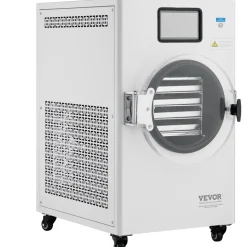 VEVOR Vacuum Freeze Dryer Machine, 8.8-13.2 LBS/Batch Food Freeze Drying Machine with 4-Layer Trays, Vacuum Pump, Adjustable Timer and Temperature Control, for Fruits Vegetables Meat, White