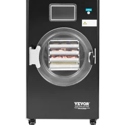 VEVOR Vacuum Freeze Dryer Machine, 8.8-13.2 LBS/Batch Food Freeze Drying Machine with 4-Layer Trays, Vacuum Pump, Adjustable Timer and Temperature Control, for Fruits Vegetables Meat, Black