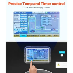 VEVOR Vacuum Freeze Dryer Machine, 8.8-13.2 LBS/Batch Food Freeze Drying Machine with 4-Layer Trays, Vacuum Pump, Adjustable Timer and Temperature Control, for Fruits Vegetables Meat, Black
