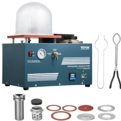 VEVOR Vacuum Investing Casting Machine with Melting Furnace, Convenient Oil Injection Port, Precision Pressure Gauge, All-in-One Machine for Casting Jewelry and Melting Scrap, Silver, Gold, Copper