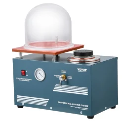 VEVOR Vacuum Investing Casting Machine, 290W Power, with 3 CFM Pump and Bell Jar, Convenient Oil Injection Port, Precision Pressure Gauge, 11 x 11 in Workbench, Casting Machine for Jewelry and Metal