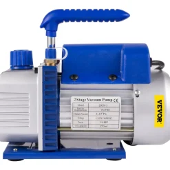 VEVOR Vacuum Pump 7 CFM 3/4HP Dual Stages Air Conditioning Vacuum Pump 2Stage With 5 Gallon Vacuum Chamber Ultimate Vacuum Manifold Gauge Set, Manifold Gauge and Hose for Air Conditioning Systems