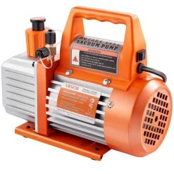 VEVOR Vacuum Pump, 3.5 CFM 1/4 HP, HVAC Single Stage Rotary Vane AC Vacuum Pump, for R134a R22 R410a Systems, with Oil Bottle, 1720 PRM, for Automotive Air Conditioner Maintenance Resin Degassing