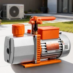 VEVOR Vacuum Pump, 7 CFM 3/4 HP, HVAC Two Stage Rotary Vane AC Vacuum Pump, for R134a R22 R410a R1234YF R32, 4 Pole Motor, for Automotive Air Conditioner Maintenance Resin Degassing, Oil Included