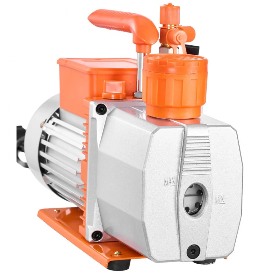 VEVOR Vacuum Pump, 7 CFM 3/4 HP, HVAC Two Stage Rotary Vane AC Vacuum Pump, for R134a R22 R410a R1234YF R32, 4 Pole Motor, for Automotive Air Conditioner Maintenance Resin Degassing, Oil Included