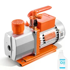VEVOR Vacuum Pump, 7 CFM 3/4 HP, HVAC Two Stage Rotary Vane AC Vacuum Pump, for R134a R22 R410a R1234YF R32, 4 Pole Motor, for Automotive Air Conditioner Maintenance Resin Degassing, Oil Included
