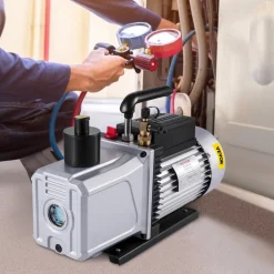 VEVOR Vacuum Pump 12CFM 1 HP Single Stage Air Conditioning Vacuum Pump 110V 5PA Ultimate Vacuum Refrigerant HVAC Air Tool Rotary Vane Vacuum Pump for Automobile Vacuum Evacuation (1-Stage, 12CFM)