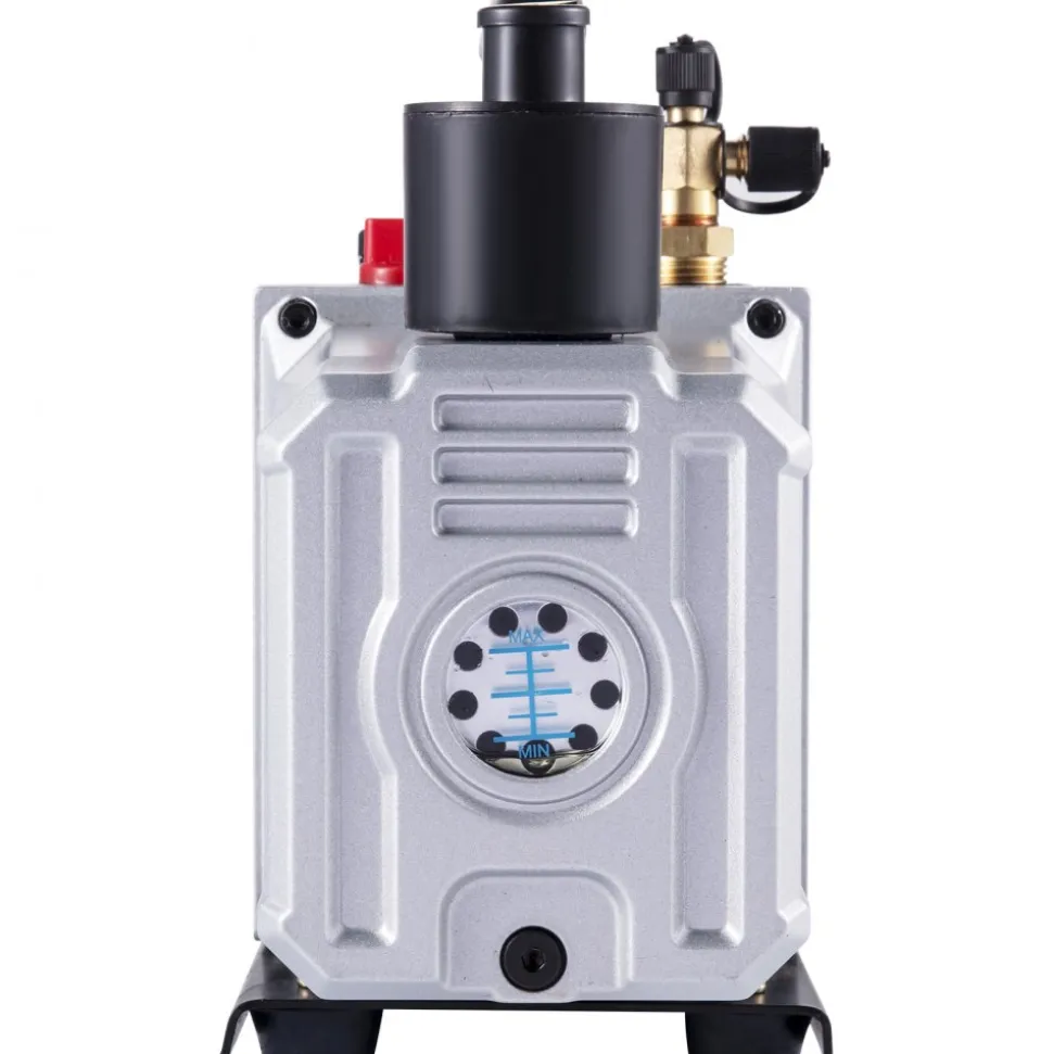 VEVOR Vacuum Pump 12CFM 1 HP Single Stage Air Conditioning Vacuum Pump 110V 5PA Ultimate Vacuum Refrigerant HVAC Air Tool Rotary Vane Vacuum Pump for Automobile Vacuum Evacuation (1-Stage, 12CFM)