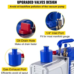 VEVOR Vacuum Pump 12CFM 1HP Vane Vacuum Pump Two Stage 3 x 10-1 Pa Ultimate HVAC Rotary Auto AC Refrigerant Vacuum Pump, for Automobile Reparation Vacuum Evacuation