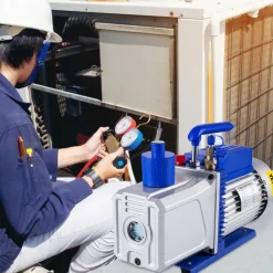 VEVOR Vacuum Pump 12CFM 1HP Vane Vacuum Pump Two Stage 3 x 10-1 Pa Ultimate HVAC Rotary Auto AC Refrigerant Vacuum Pump, for Automobile Reparation Vacuum Evacuation