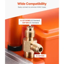 VEVOR Vacuum Pump, 3.5 CFM, HVAC Single Stage Rotary Vane Vacuum Pump, for R134a R22 R410a Systems, Auto AC Vacuum Pump Kit with Oil Bottle, for Automotive Air Conditioner Maintenance Resin Degassing