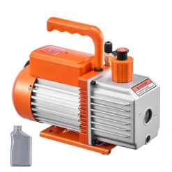 VEVOR Vacuum Pump, 6 CFM, HVAC 2 Stage Rotary Vane Vacuum Pump, for R134a R22 R410a Systems, Auto AC Vacuum Pump Kit with Oil Bottle, for Automotive Air Conditioner Maintenance Resin Degassing