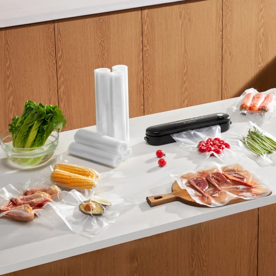 VEVOR Vacuum Sealer Bags, 3 Rolls 11 In x 20 Ft & 3 Rolls 8 In x 20 Ft, Non-BPA Food Grade Seal A Meal Freezer Bag, Customizable Vac Sealing Food Saver Bags, Storage Vac Bag for Meal Prep or Sous Vide