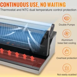 VEVOR Vacuum Sealer Machine, 95Kpa 350W Powerful Dual Pump and Dual Sealing, Dry and Moist Food Storage, Automatic and Manual Air Sealing System with Built-in Cutter, with Seal Bag and External Hose