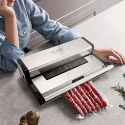 VEVOR Vacuum Sealer Machine, 95Kpa 350W Powerful Dual Pump and Dual Sealing, Dry and Moist Food Storage, Automatic and Manual Air Sealing System with Built-in Cutter, with Seal Bag and External Hose