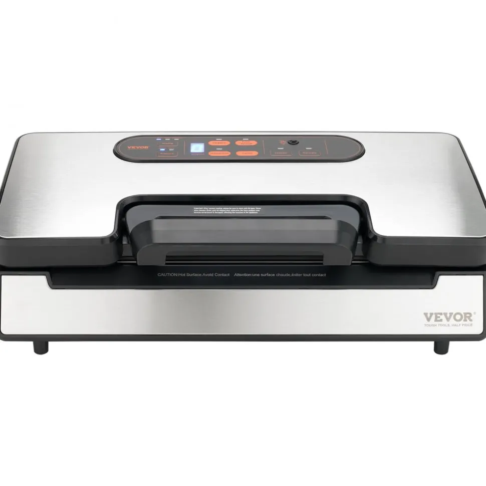 VEVOR Vacuum Sealer Machine, 90Kpa 130W Powerful Dual Pump and Dual Sealing, Dry and Moist Food Storage, Automatic and Manual Air Sealing System with Built-in Cutter, with Seal Bag and External Hose
